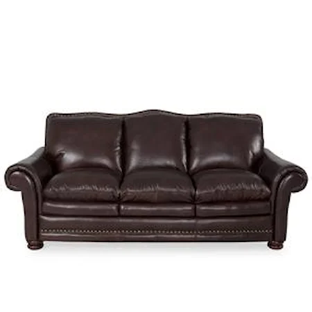 Stationary Sofa with Rolled Arms